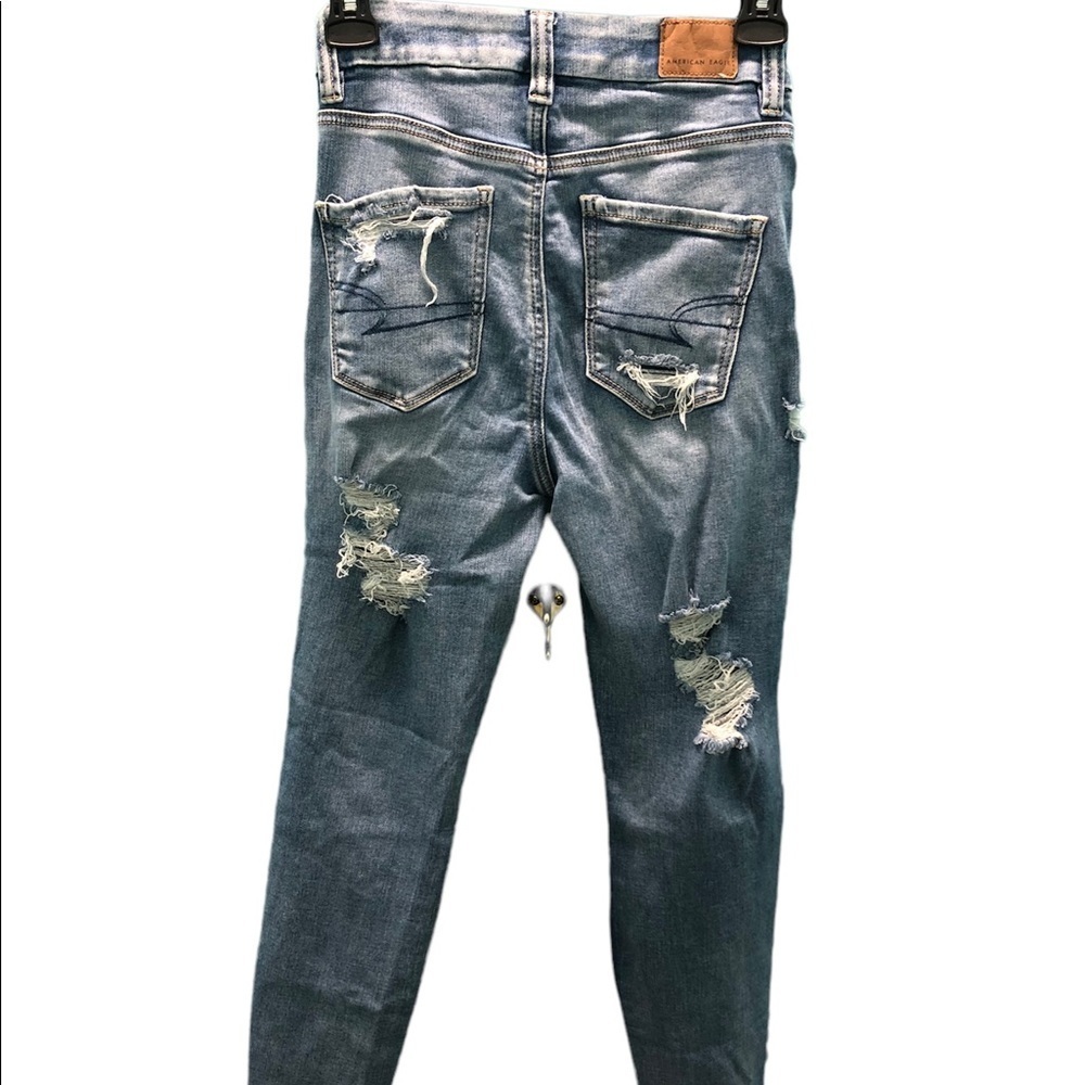 American Eagle curvy high rise Jeggings distressed jeans 0 next level stretch - Picture 8 of 13